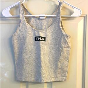 Tna Aritzia gray tank top cropped size Small